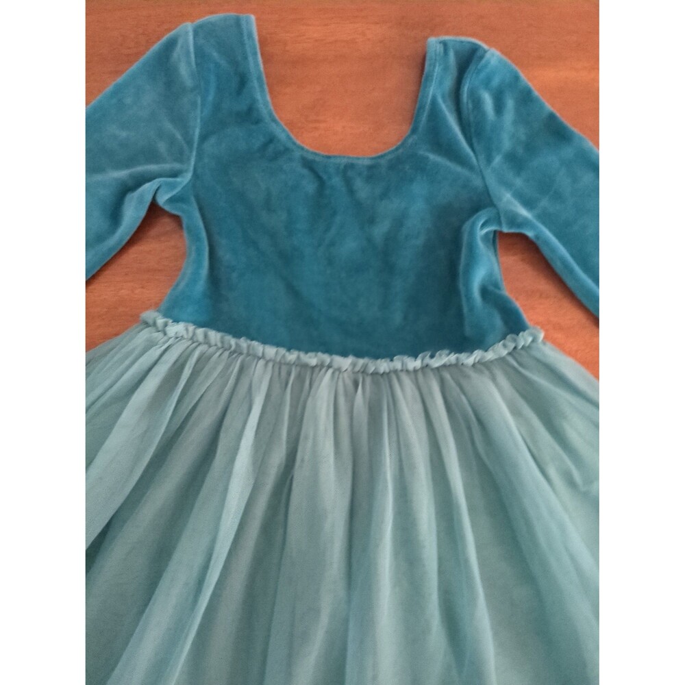Mini Boden Girls Velvet Tulle Appliqué Dress  Unicon/Rainbow size 6/7 GUC - Picture 2 of 8